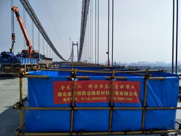PVC Crane Load Testing Flexible Water Tank For Structure 0.9mm Thickness